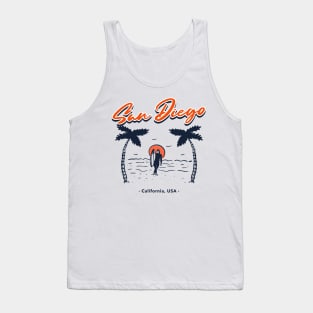 San Diego California USA Summer Beach Surf Tank Top